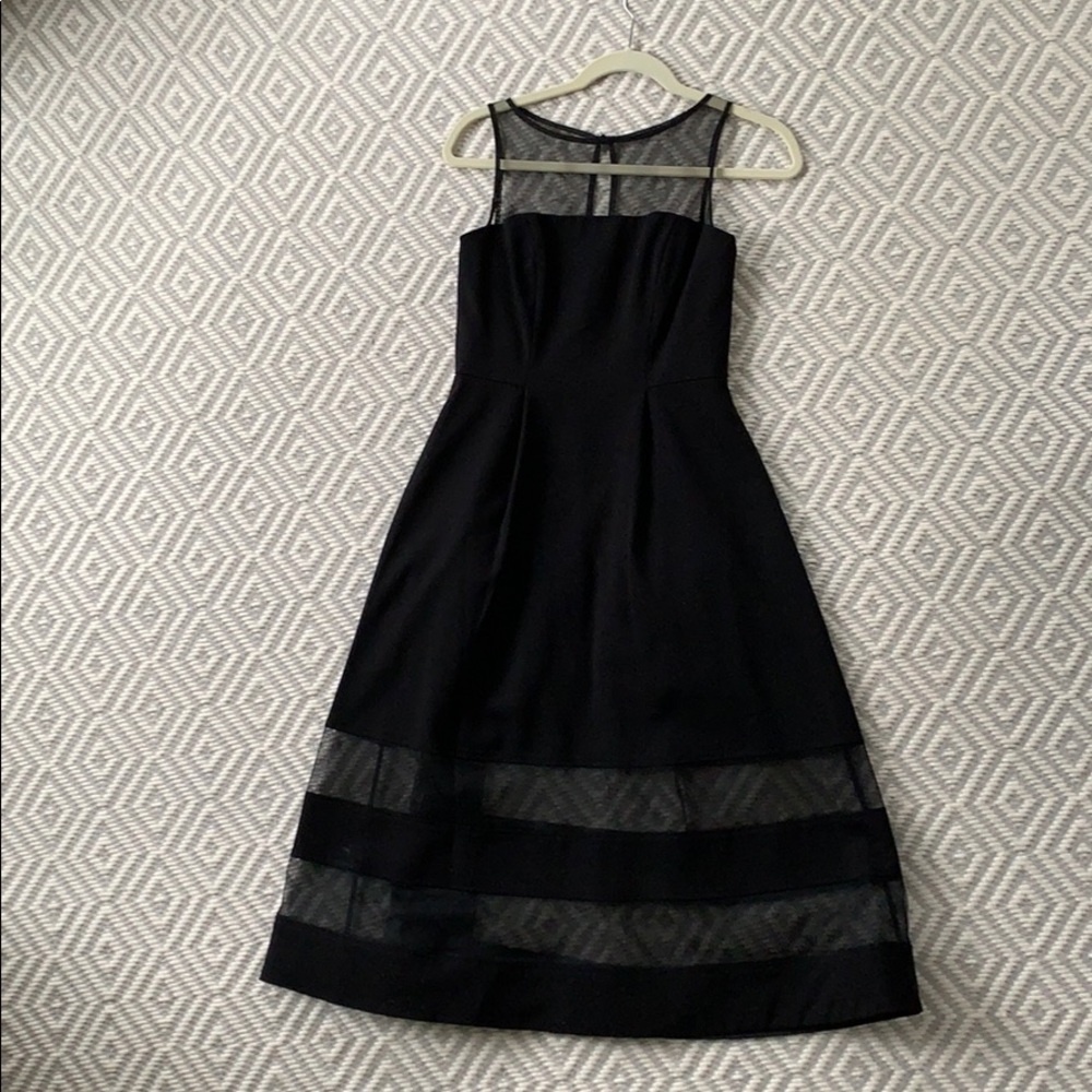 Aqua black formal midi dress